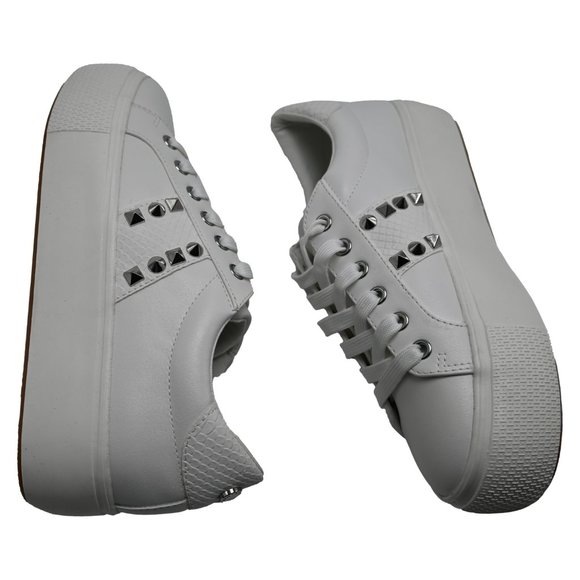 Steve Madden ESCALA Flatform Studded Snake Sneaker - Picture 2 of 6